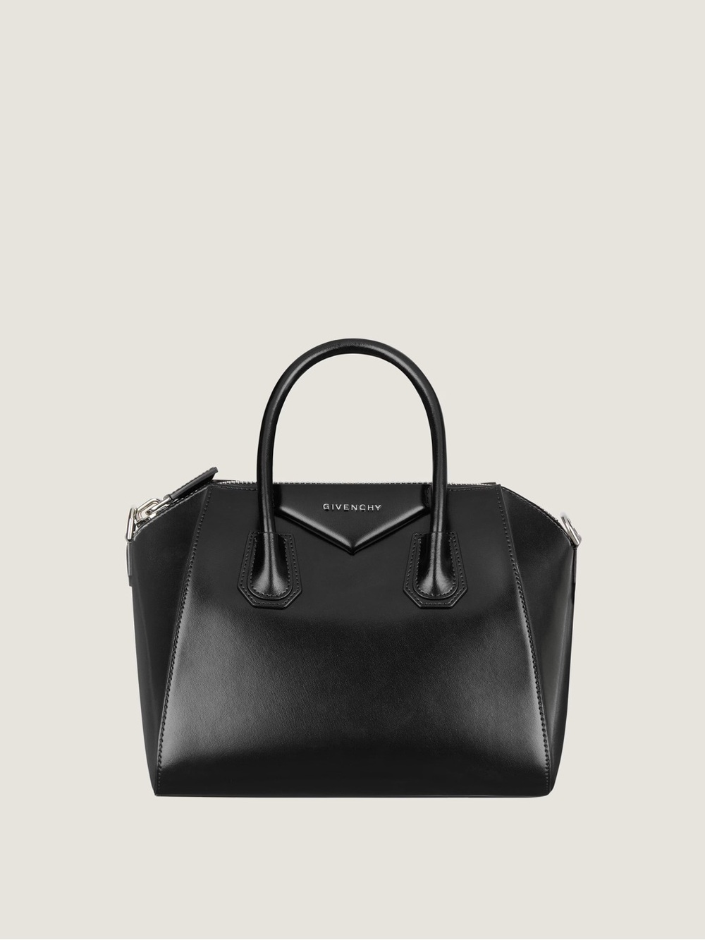 Brand New Givenchy Antigona Grained Leather Medium Top Handle Bag Black/Silver